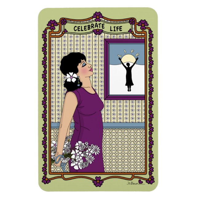 Íman Celebre a Vida_ Ímã de Geladeira 4x6 (Vertical)