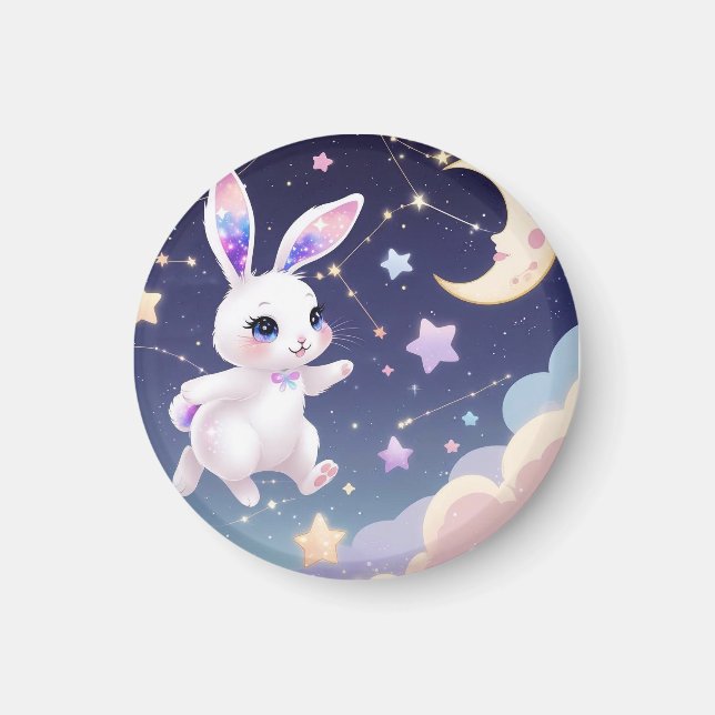 Íman Celestial Bunny Magnet -Kawaii Rabbit Fridge Decor (Frente)