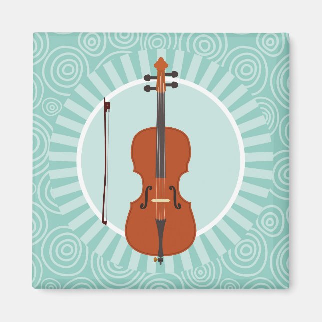 Íman Cello Fun Turquoise Swirl Music (Frente)