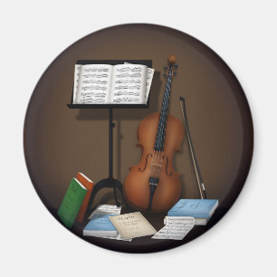 Íman Cello & Music Stand Charming Miniature Scense