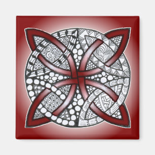 Íman Celtic Knot Doodle Maroon Red