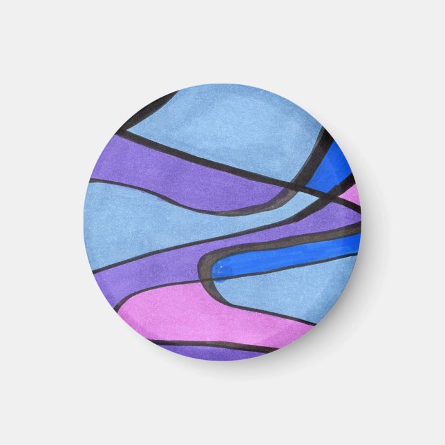Íman Células abstrato de fluxo suave em azul violeta ro (Frente)