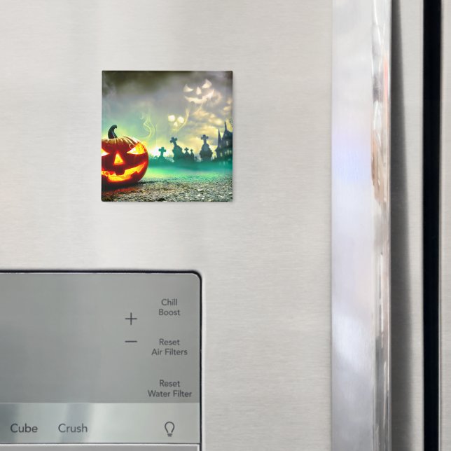 Íman Cemitério de Feliz Halloween de SlipperyJoe c (In Situ (Fridge))