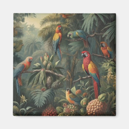 Íman Cena botânica dos papagaios e ananás