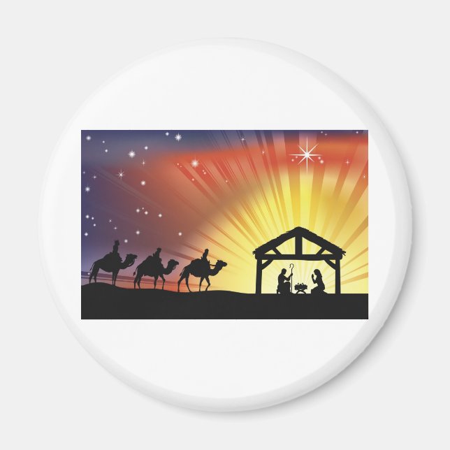 Íman Cena Cristã da Natividade Natal (Frente)