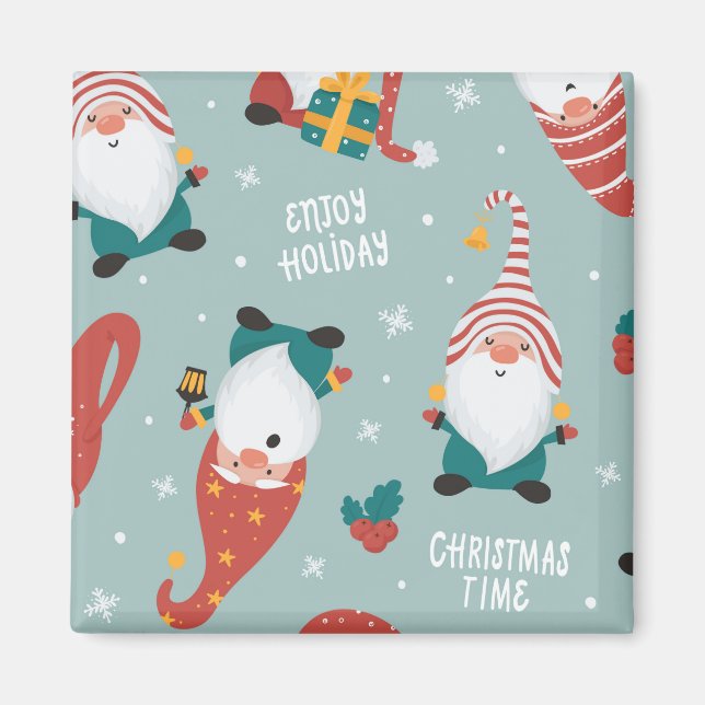 Íman Cena da Aldeia de inverno Feliz Natal, Ano Novo (Frente)