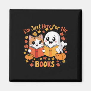 Íman Cena De Gatos E Fantasmas Lendo Livros De Hallowee