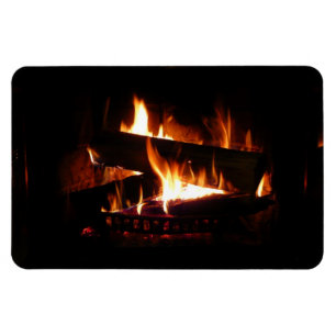 Íman Cena de Inverno Quente com Lareira para Fotografia