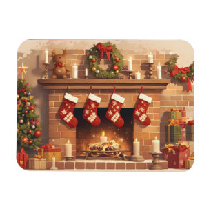 Íman Cena de Lareira de Natal Quente