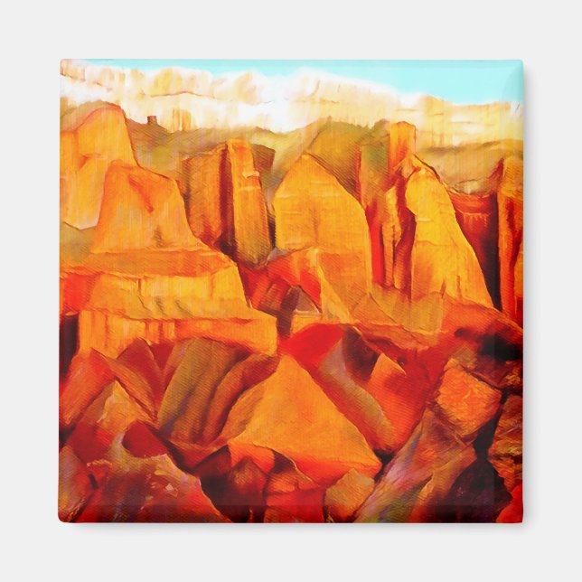 Íman Cena de Montanha na Pintura do Sol (Frente)