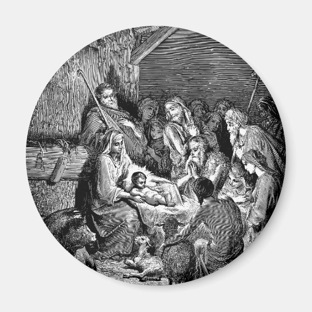 Íman Cena de Natal Ilustrada (Frente)