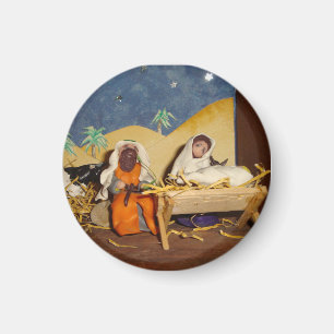 Íman Cena de natividade Jesus Mary Joseph — estável saz