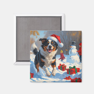 Íman Cena de Neve Festiva de Natal Australiana