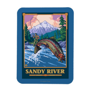Íman Cena de Pesca de Voo - Sandy River, Oregon