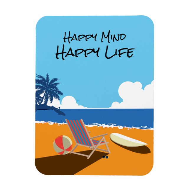 Íman Cena de praia, conselho Surf, cadeira, oceano (Vertical)