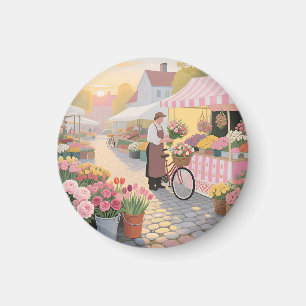 Íman Cena de Rua da Flor Ensolarada