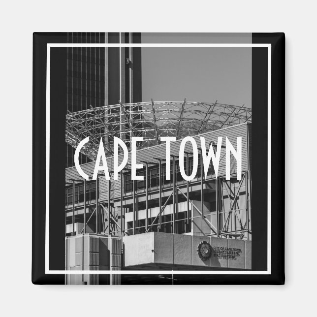 Íman Cena de Rua Monocromática da Cidade do Cabo Estilo (Frente)