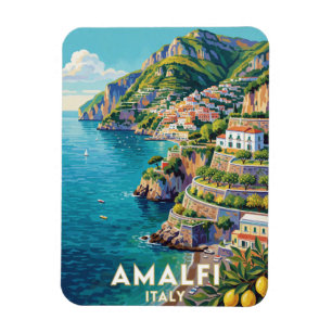 Íman Cena de viagem costeira Amalfi Itália 🍋