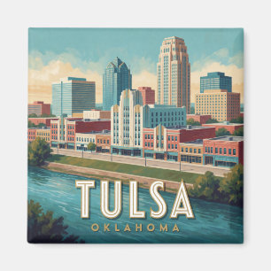 Íman Cena de viagem de Tulsa Oklahoma e paisagem urbana