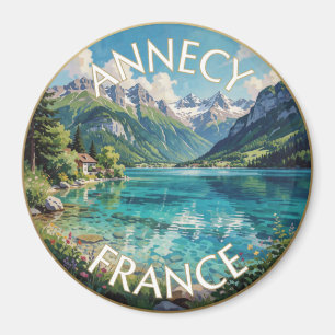 Íman Cena de viagem do lago alpino turquesa Annecy Fran