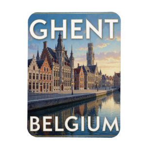 Íman Cena de viagem histórica Graslei em Gante, Bélgica