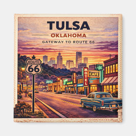 Íman Cena de viagem pela Vintage Tulsa Oklahoma Route 6