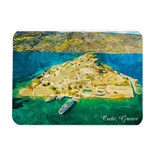 Íman Cena em óleo da bela paisagem de Creta Grécia (Horizontal)