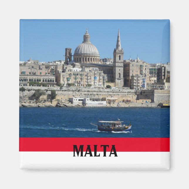 Íman Cena Malta de La Valeta e Harbour Souvenir (Frente)