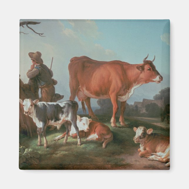 Íman Cena pastoral com uma vassoura (Frente)