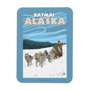 Íman Cena Sledding do cão - Katmai, Alaska