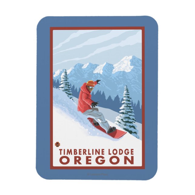 Íman Cena Snowboarder - Timberline Lodge, Oregon (Vertical)