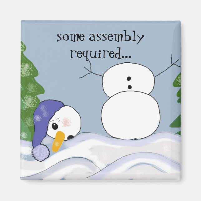 Íman Cena Snowman Engraçada (Frente)