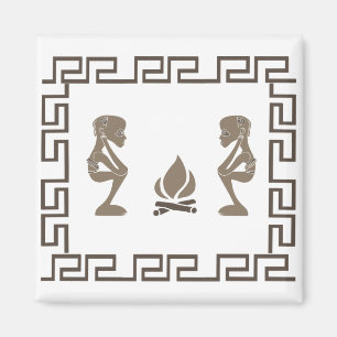Íman Cena tribal primitiva africana abstrata