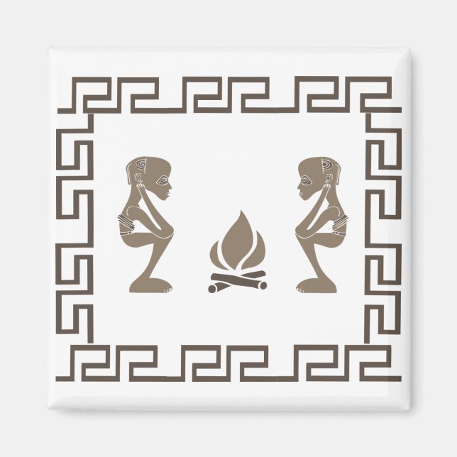 Íman Cena tribal primitiva africana abstrata (Frente)