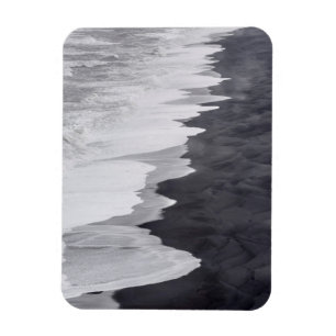 Íman Cenário de praia em preto e branco