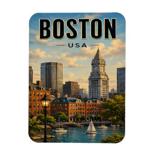 Íman Cenário do Porto Histórico de Boston Massachusetts