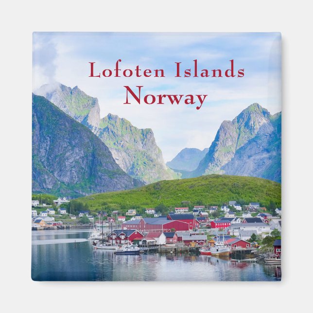Íman Cenário norueguês Lofoten Ilhas Noruega (Frente)