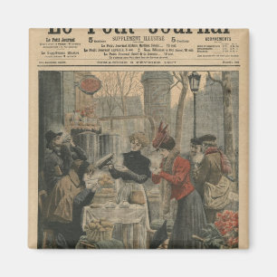 Íman Cenas da rua do pequeno almoço de Paris no ar