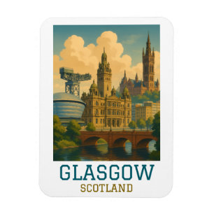 Íman Cenas Retro de Glasgow Escócia Paisagem Urbana Via