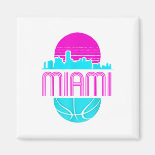 Íman Cenas urbanas vintage de Miami Flórida Basquetebol