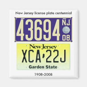 Íman Centennial da matrícula de New-jersey