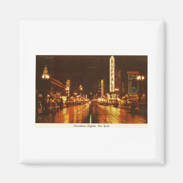 Íman Centro Buffalo NY à noite (Frente)