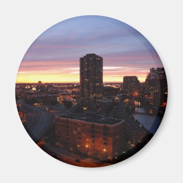 Íman Centro Chicago Sunset (Frente)