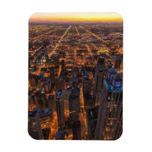 Íman Centro de Chicago no por do sol