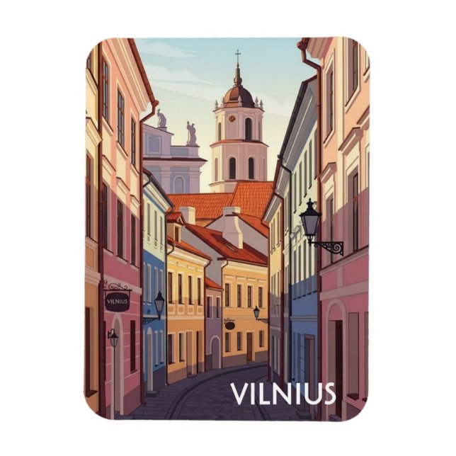 Íman Centro Histórico de Vilnius Lituânia Foto Ímã Flex (Vertical)