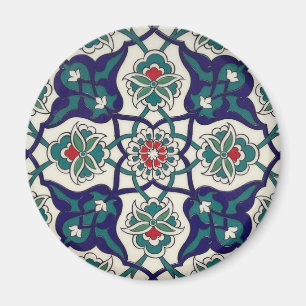 Íman Cerâmica Floral Azul Turca
