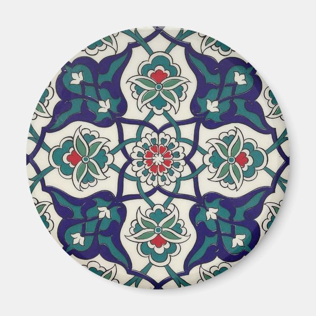Íman Cerâmica Floral Azul Turca (Frente)