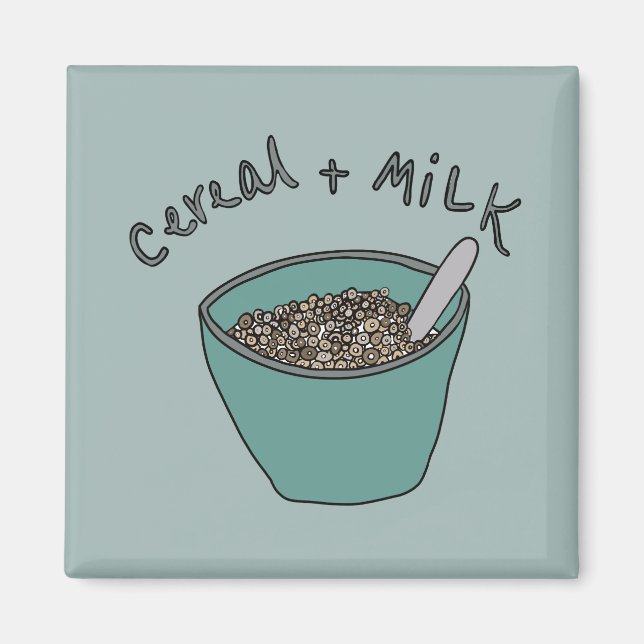 Íman Cereal and Milk Magnet, Nostalgic Illustration (Frente)