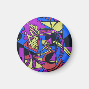 Íman Cérebro Direito Cérebro Esquerdo-Arte Abstrata Pin