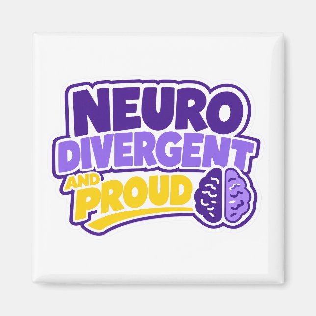 Íman Cérebro Neurodivergente e Orgulhoso (Frente)